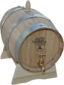 Botte di Rovere da 5 Litri per Invecchiamento del Vino, Marca Elmostore
