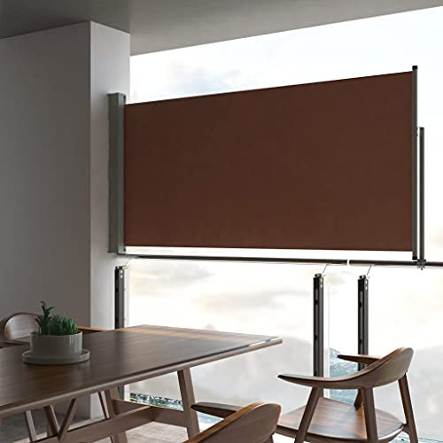 Xichuzi Ausziehbare Seitenmarkise, Windschutz Garten, Terrassen Sonnenschutz, Sonnenschutz Garten, Privat Sphären Wand, Balkon Sichtschutz, 120x300 cm Braun