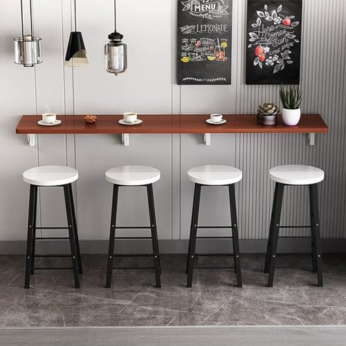 Wandtisch Klappbar,Wandklapptisch, wandmontierter klappbarer Esstisch, wandmontierter Klapptisch aus Holz, langer schmaler Tisch, geeignet für Milchteeladen, Stehtisch, Esstisch, Küchentisch (Farbe: