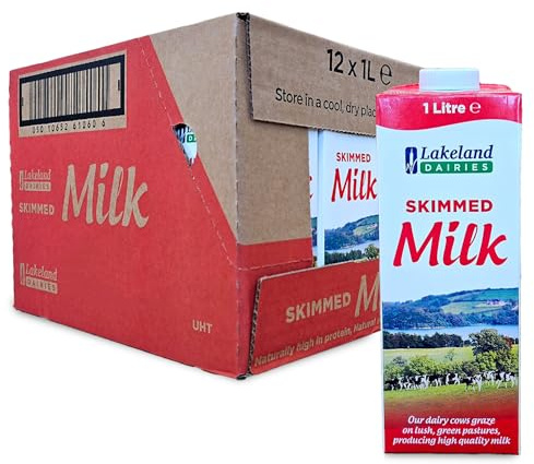 Lakeland Dairies Long Life Skimmed Milk 1L - Pack of 12 Cartons