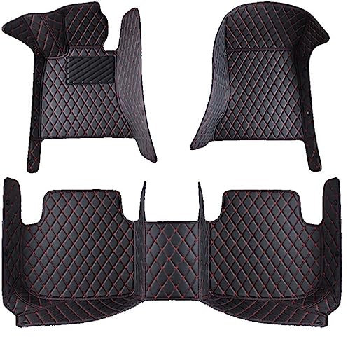 Fussmatten Auto Für Subaru XV(2014-2024 2025), Allwetter VollstäNdige Abdeckung Leder Fußmatten Auto Anti Rutsch Wasserdicht Leicht Zu Reinigen(Black red)