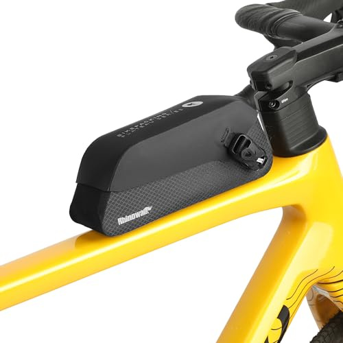 Rhinowalk Cykeltopprörsväska 0,6 L Cykelramväska med Magnetisk Klaff, Helt Vattentät och Stabil, Professionella Cykeltillbehör för Mountainbike och Landsvägscykel-S