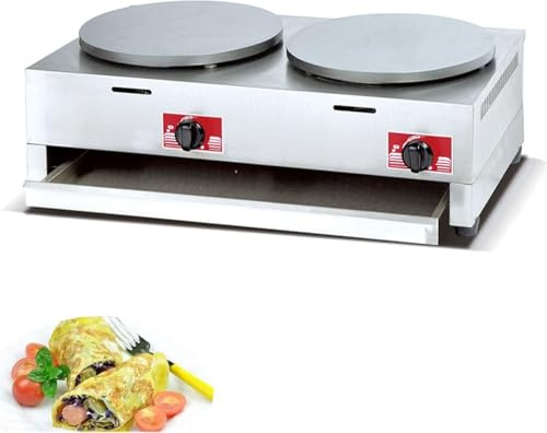 Macchina per Fare Crepe, Crepiera, Gas, Professionale Piastra per Crepes di Alta qualità Maker Machine, Crepes Professionale Diametro 40 cm, con Piastra Antiaderente, per Frittate di Tortilla,N