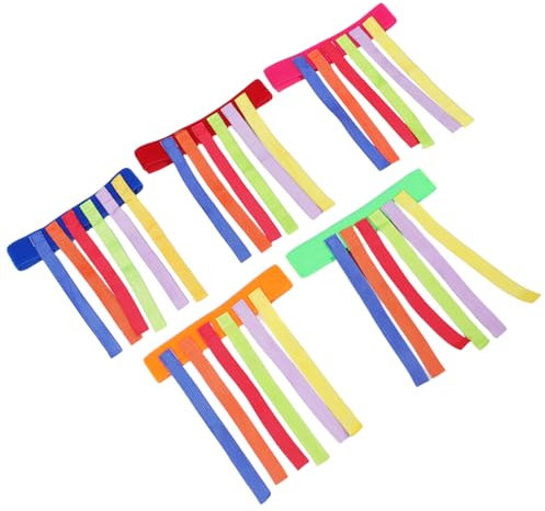 BESPORTBLE Juego Sensorial De Atrapar para Niños 5 Piezas, Cinturones Elásticos Multicolor (Rojo, Azul, Naranja, Verde, Rosa), Juguete Infantil para Exterior y Juego Preescolar Grupo
