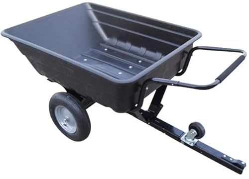 Sabel GmbH, TurfMASTER Kippanhänger für Rasentraktor, Anhänger bis 200 KG, Rasenmäheranhänger, kippbarer Hänger für den Garten, Kunststoff schwarz