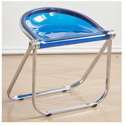 Moderner Armlehnstuhl aus Kunststoff mit Metallrahmen, faltbarer Küchenstuhl, rutschfeste Fußpolster, leicht, 250 kg Gewichtskapazität, perfekt für Esszimmer