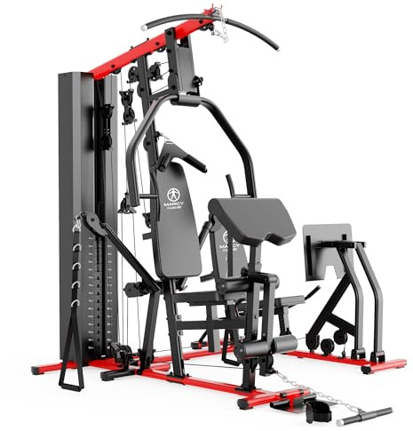 Marcy Appareil a Charges Guidées Deluxe HG9000 avec Presse à Jambes Station de Musculation pour la Maison – Résistance 102,5 kg – Poids Utilisateur Max. 136 kg