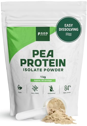 Pea Protein Isolate Powder 1 kg – High Protein 84% – Vegan, Non-GMO & Dairy-Free – Easy Dissolving, Unflavoured Plant-Based Protein Isolate for Shakes & Smoothies