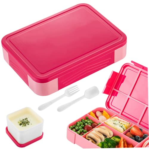 Fächer-Lunchbox, Bento-Lunchbox für Kinder, 6 Fächer, mikrowellengeeignet, Bento-Kinderbehälter für Salat, Sandwich, 23 x 17 x 4, 8 cm