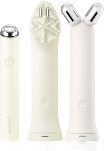medicube Mini Booster Pro Plus Full Facial Device Set - Glow Boost, Beige | 3-in-1 Korean Facial Device for Makeup Removal & Pore Cleansing, Skin Definition & Body Care with 3 Modes, Beige