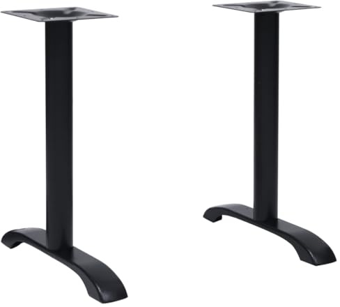 QJBSAVVA Pieds de Table de Bistro 2 pcs Noir 61x8x72 cm - Pied de Table en Fonte Style Industriel avec Plaque de Montage Pré-percée pour Table de Café et Restaurant