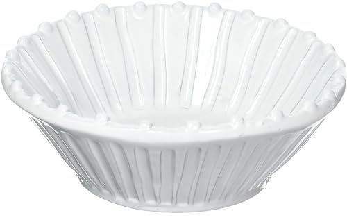 VIETRI INC-1105A Incanto Stripe Cereal Bowl, Earthenware, White