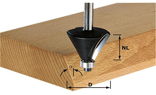 Festool Fasefräser HW S8 D25,7 – Fase 15° für Holz & Plattenmaterial | Schaft 8 mm, Schneidlänge 25,1 mm, Gesamtlänge 70 mm, Winkel 15° – Art.-Nr. 491132