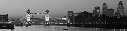 1art1 Londres Noche En El Támesis, Panorama, 1 Parte Fotomural Autoadhesivo 240x60 cm