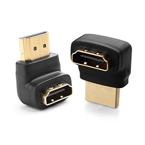 Cable Matters Combo-Pack 4K Right Angle HDMI Adapter, 90/270 Degree | 4K@60Hz HDR, 270 Degree and 90 Degree HDMI Adapter Male to Female, Gold-Plated Connectors
