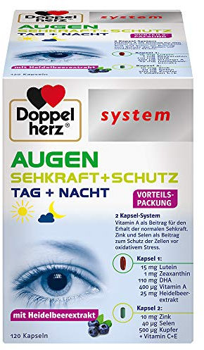 Doppelherz system AUGEN SEHKRAFT + SCHUTZ – Mit Vitamin A für den Erhalt der normalen Sehkraft – 120 Kapseln