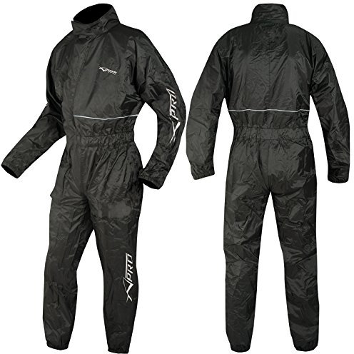 Antipioggia Completo Tuta Impermeabile Intera Moto Scooter Custom Quad Nero S