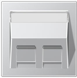 Jung – Platte mit Steckdosenleiste Schriftzug 30 ° Adapter Montage aus Metall, Aluminium