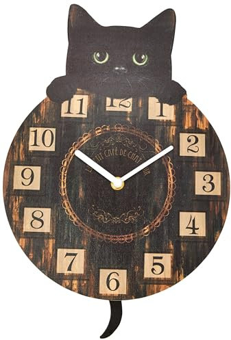 Nemesis Now Kätzchen Tickin' Uhr, 25 cm, Braun