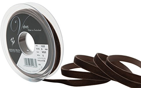 Berisfords Samtband, braun, 10,2 x 1,5 x 10,2 cm
