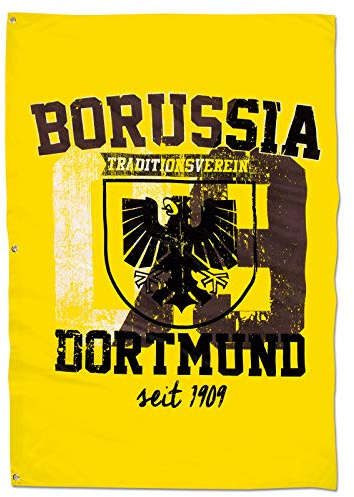 Dortmund BVB-Hissfahne mit Stadtwappen (150 x 100 cm) one Size