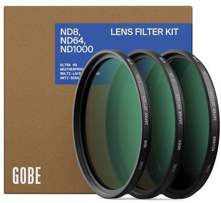 Gobe - Kit filtri per obiettivi 77 mm ND8, ND64, ND1000