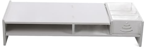 Cocoarm Computer Monitor Riser, Desktop Monitor Stand Desk Organiser DIY Stand Storage Space with Pockets Storage Cases for Home Office, White (48.1 × 20 × 10cm)
