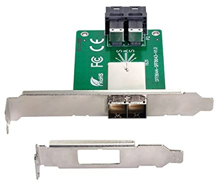 Mini SAS HD SFF-8644 a SAS HD SFF-8643 PCBA femmina adattatore con staffa a basso profilo