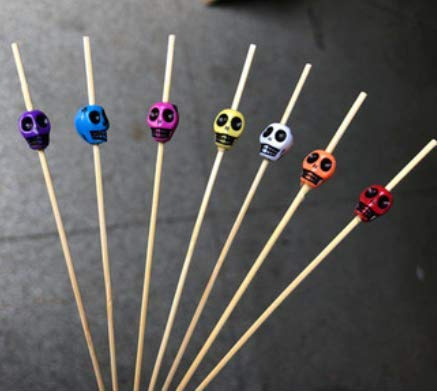 AILEXI - Palillos de Madera para cócteles, 100 Unidades, Suministros para Fiestas, Comida con Volantes, Frutas, sándwiches, Multicolor