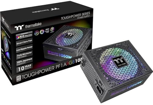 Thermaltake Toughpower PF1 1050W ARGB | PC-ATX-Netzteil | 80-Plus-Platinum | voll-modular | leiser 140 Lüfter | EU Zertifiziert | schwarz