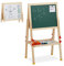 Relaxdays Lavagnetta per Bambini, Regolabile in Altezza & Magnetica, Gesso, 81-104x45x42 cm, Fibra, Legno Naturale, 104 x 45 x 42 cm