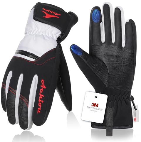 Achiou Ski Snow Gloves Winter Warm 3M Thinsulate Waterproof Touchscreen Men Women