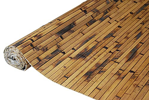 amaZulu Inc. Natural Bamboo Paneling - Flexible Wall Cladding Panels for Living Room Decor, Ceiling Tiles, and Outdoor Kitchens - Renewable Resource, Home Decor, 32 sq ft Coverage, 4’x8’, Mocha