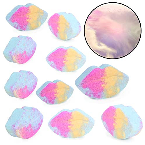 Toyland® Packung mit 10 lippenförmigen Badebomben – Rainbow Fizzer – Partytütenfüller