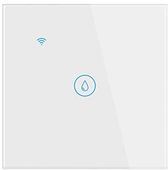 Lancoon Warmwasserbereiter-Schalter, Drahtlose APP, Sprachempfindliche Touchscreen-Steuerung, Brandschutz und Glasscheibe, Feuchtigkeitsbeständiges Material, Geeignet für Home Hotel (20A 4000W Weiß)