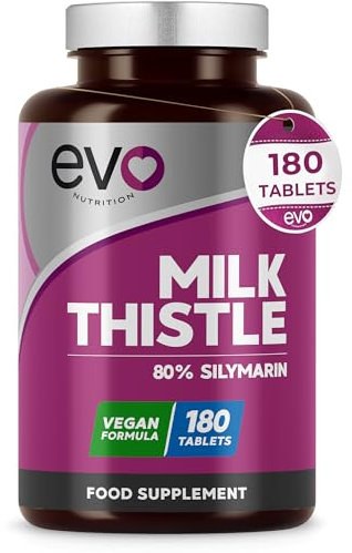 Milk Thistle Tablets | 80% Silymarin | 180 Tablets | Vegan Supplement | Milk Thistle Capsules Alternative | Made in The UK