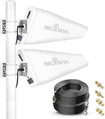 Nelawya 5G 4G LTE Log Periodica Array Antenna per esterni High Gain 7-12 dBi Antenna direzionale esterna MIMO con cavo a bassa perdita da 10 metri,con LTE router