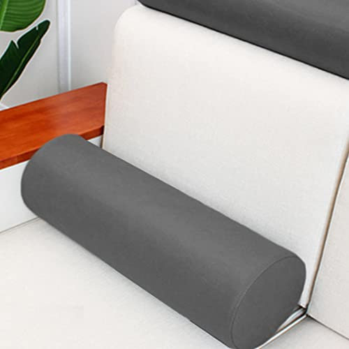 Rundes Nackenrolle, wasserdicht, für Sofa, Couch, Bett, Armlehne, PU-Kopfteil, Nackenkissen für Sofa/Bett/Auto (20 x 40 cm, dunkelgrau)