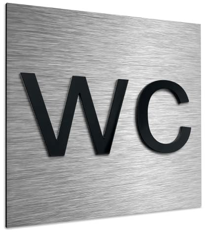 ALÚMADESIGNCO Signalétique WC Originale - Panneau Toilette - Pictogramme Toilettes - Toilet Plaque - Picto Hommes & Femmes (120 x 120 mm)