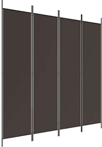 vidaXL Biombo Divisor de 4 Paneles de Tela marrón 200x200 cm