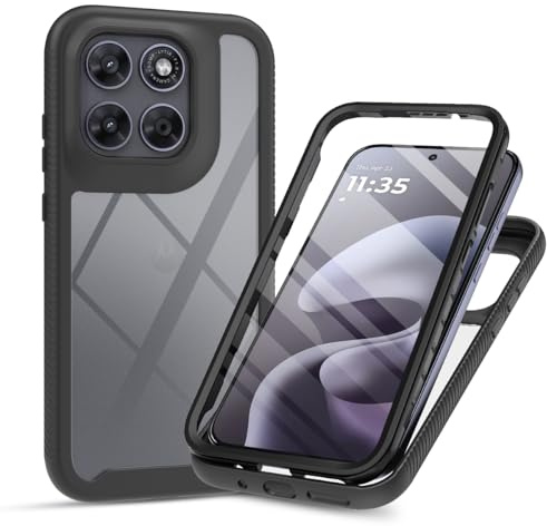 XINYEXIN Funda 360 para Xiaomi Redmi Note 10 4G/10S 4G | Carcasa Protección 360°, Protector de Pantalla Incorporado, Antigolpes, Transparente, Bumper Resistente, Negro