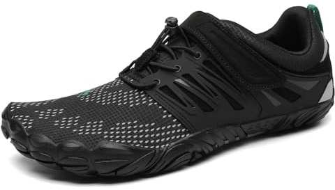 SAGUARO Barefoot Sneakers Herr Dam Minimalistiska Tofflor Barefootskor Minimalistiska Skor Trail Running Barefoot Shoes för Zero Drop Sole, storlek 36–48 EU, Djup svart, 39 EU