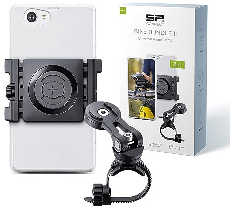 SP CONNECT Bike Bundle II Universal Clamp | SPC+ | Handyhalter für Fahrradlenker | Fahrradhandyhalterungen für alle Smartphone Handys wie iPhone Samsung | Mountainbike Rennrad Handy Halterung