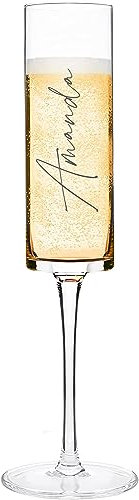 ukgiftstoreonline Modern & Elegant Personalised Tall Champagne Prosecco Glass Any Name