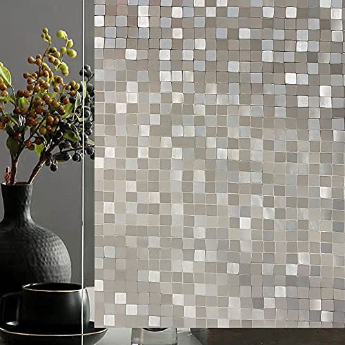 FIONEL Fensterfolie 3D-Mosaik-Fensterfolie, statischer Sichtschutzglas-Aufkleber for Küche, Büro, Zuhause, dekorative Tönungsfolie Fensterfolien (Size : 90cmx3m)