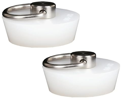 Weiße Abflussstopfen, Badewannen-Waschbeckenstöpsel, Gummidichtungsstopfen, Abdeckkappen mit Hängering für Badewannen, Küchenspülen, Handbecken, geeignet für Lochdurchmesser 28 mm - 31 mm