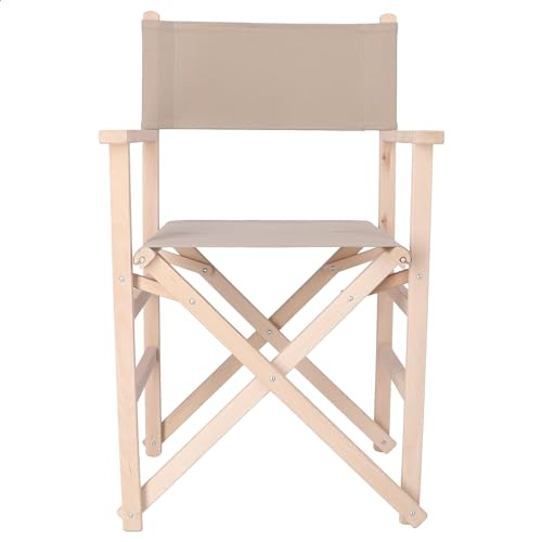 WELL HOME MOBILIARIO & DECORACIÓN Gerader Klappstuhl, Ohne Lack-Leinwand Stein, 51x46x86