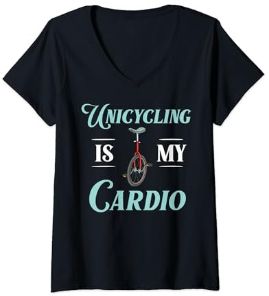Einrad Fahrrad Lustiges Training Lernen Radfahren T-Shirt mit V-Ausschnitt
