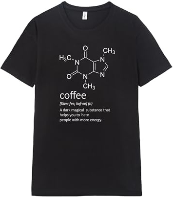 Pampling Camiseta de Manga Corta, 100% Algodón, Ropa Unisex para Hombre y Mujer, Serigrafiada con Cuello Redondo y Corte Recto, Color Negro (Caffeine, L)