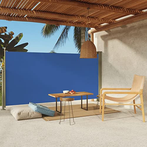 BaraSh Seitenmarkise Ausziehbar 160x300 cm Blau TerassenüBerdachung Terrassen Windschutz